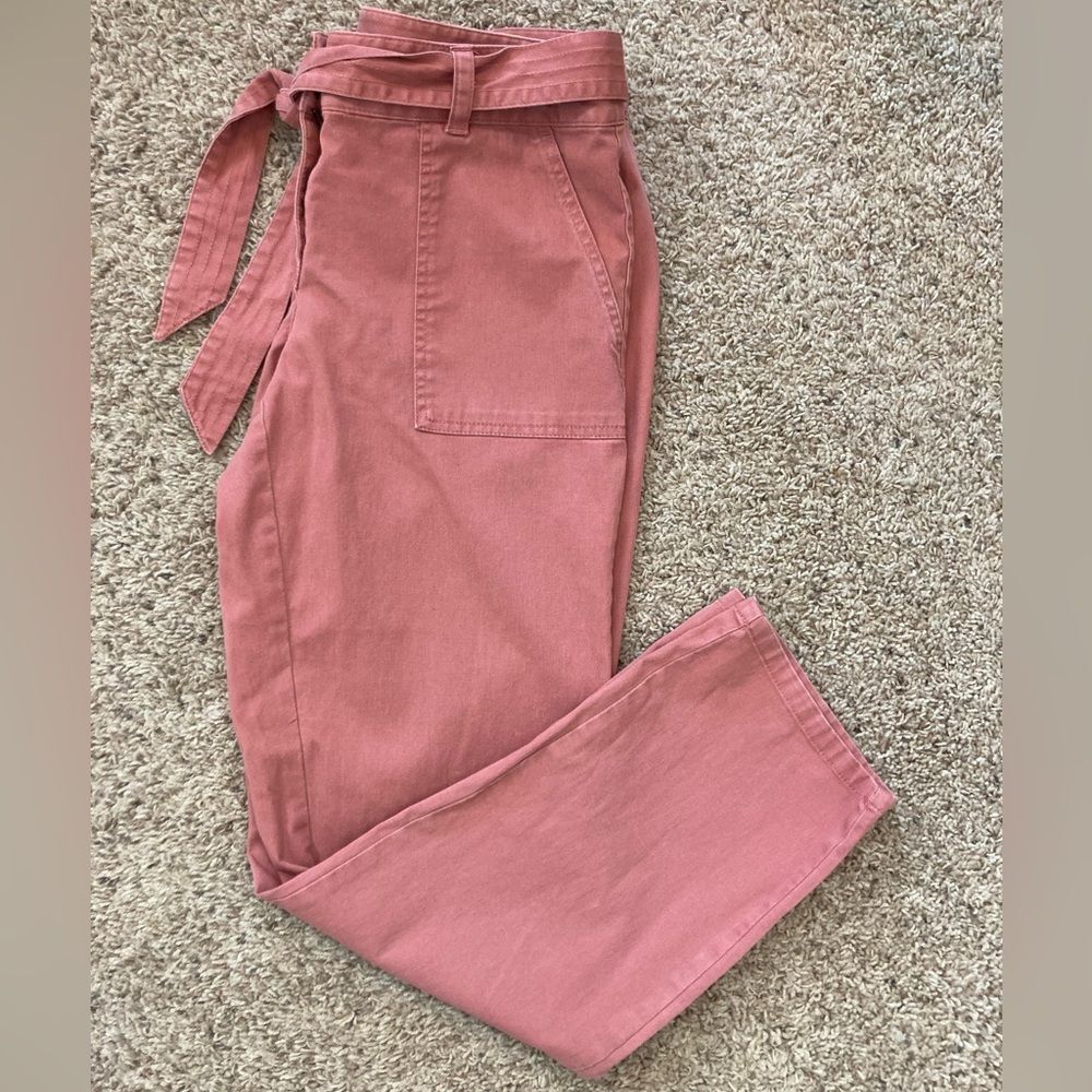 LOFT Terracotta Tie-Waist Trousers High waist great pockets runs big